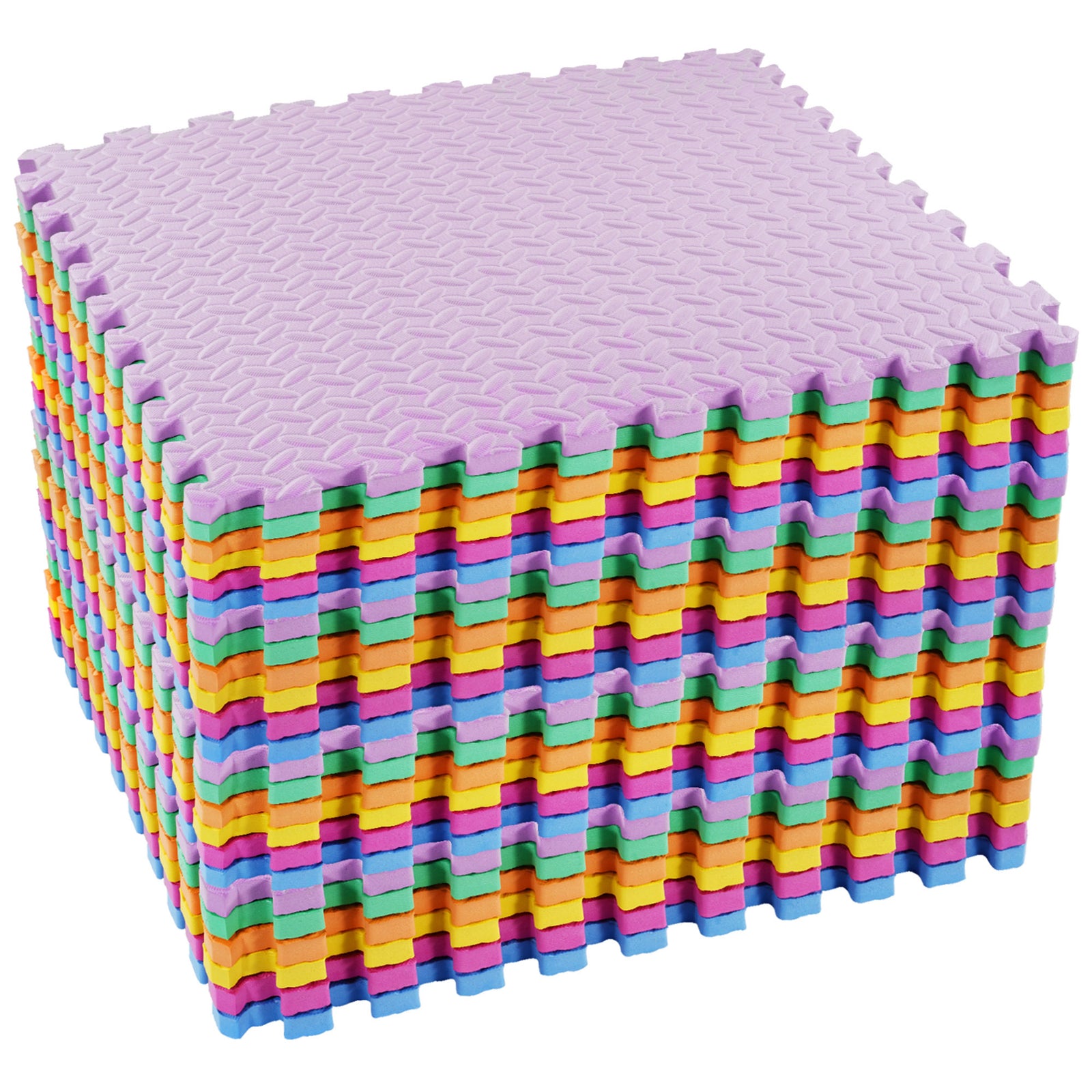 BalanceFrom 96 Sq Ft Interlocking EVA Foam Exercise Mat Tiles, Multi (Open Box) - VMInnovations