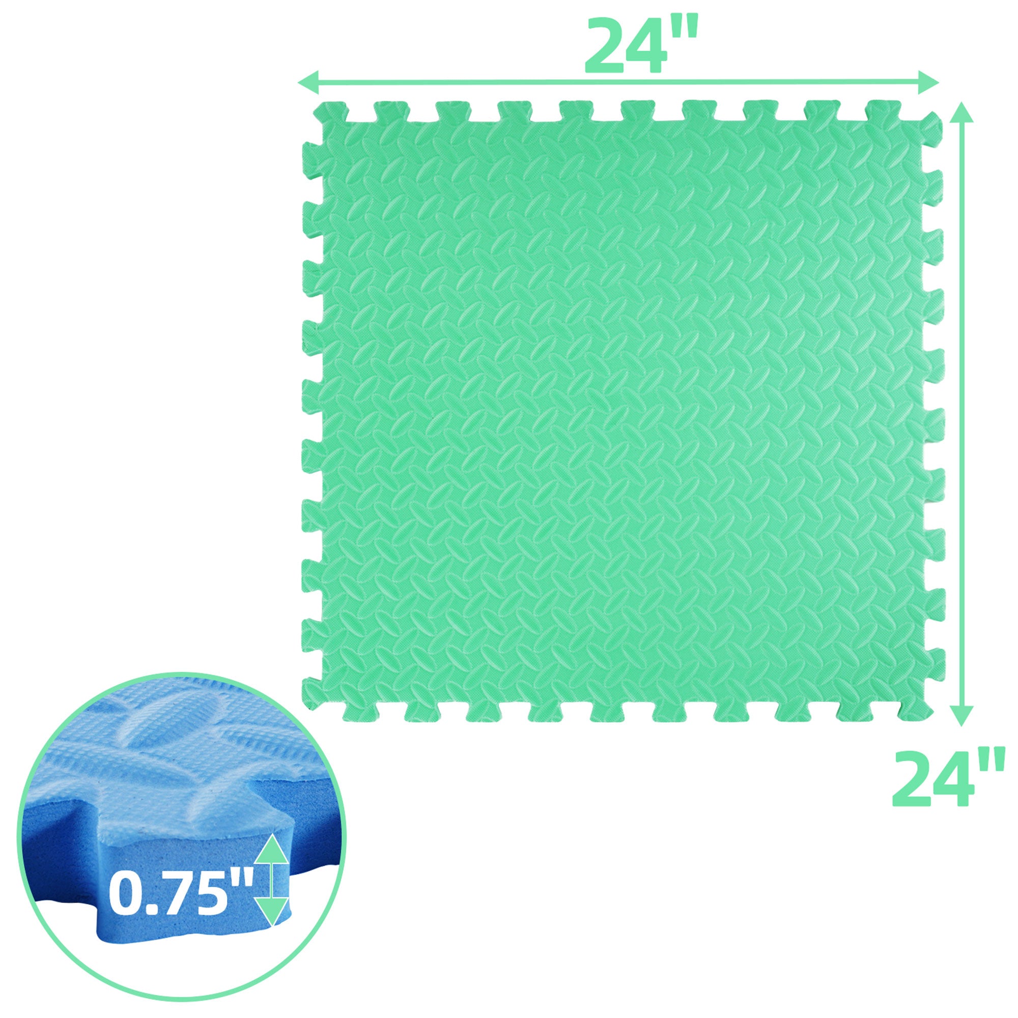 BalanceFrom 96 Sq Ft Interlocking EVA Foam Exercise Mat Tiles, Multi (Used) - VMInnovations