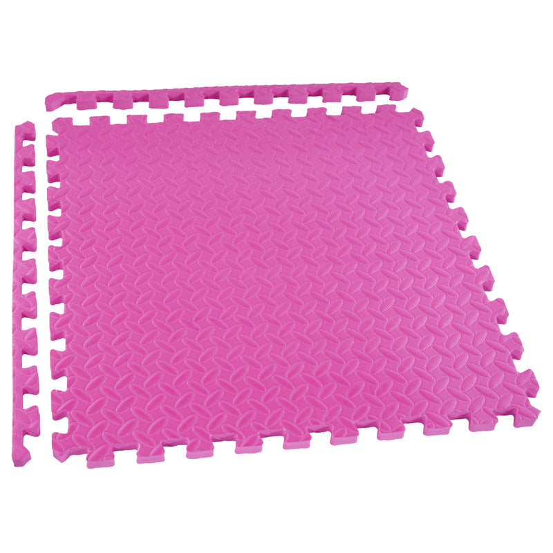 BalanceFrom 96 Sq Ft Interlocking EVA Foam Exercise Mat Tiles, Multi (Used)