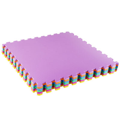 BalanceFrom Fitness 24 Sq Ft Interlocking EVA Foam Exercise Mat Tiles, Multi - VMInnovations