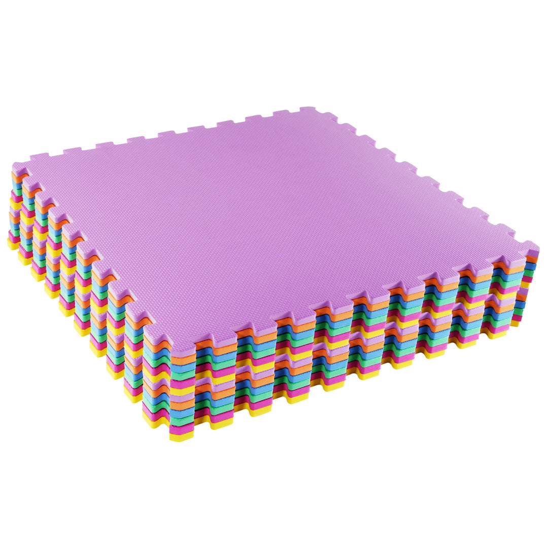 BalanceFrom 48 Sq Ft Interlocking EVA Foam Exercise Mat Tiles, Multi (For Parts)