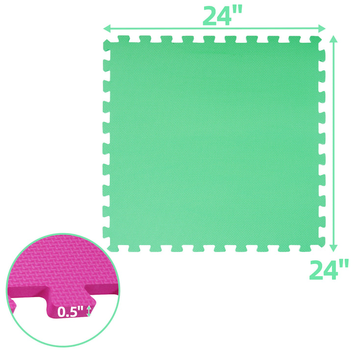 BalanceFrom 48 Sq Ft Interlocking EVA Foam Exercise Mat Tiles, Multi (For Parts)