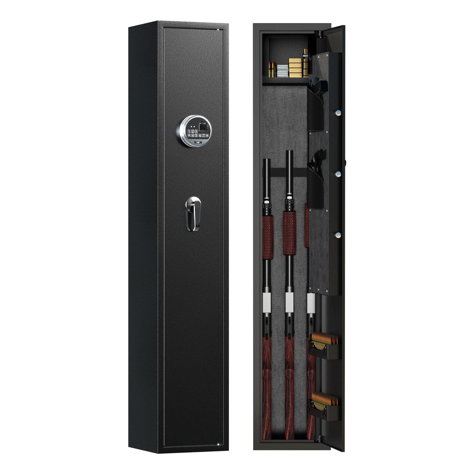 AOBABO 3-Rifle Gun Safe w/Keypad Lock, Security Cabinet Long Safes Gun Cabinet - VMInnovations