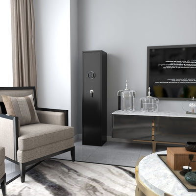 AOBABO 5-Rifle Gun Safe w/ Keypad Lock,Cabinet Long Safes Gun Cabinet (Open Box) - VMInnovations