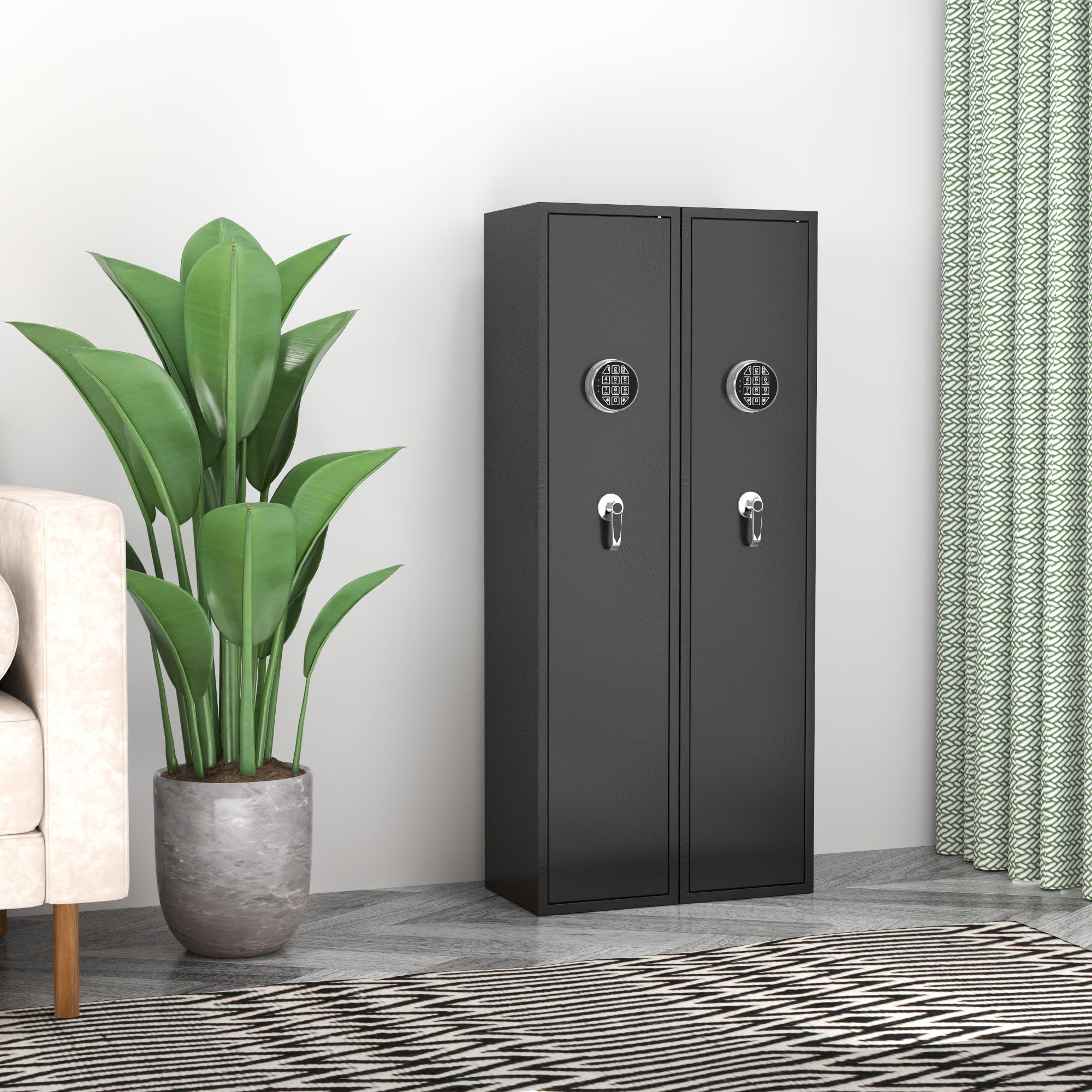 AOBABO 5-Rifle Gun Safe w/ Keypad Lock,Cabinet Long Safes Gun Cabinet (Open Box) - VMInnovations