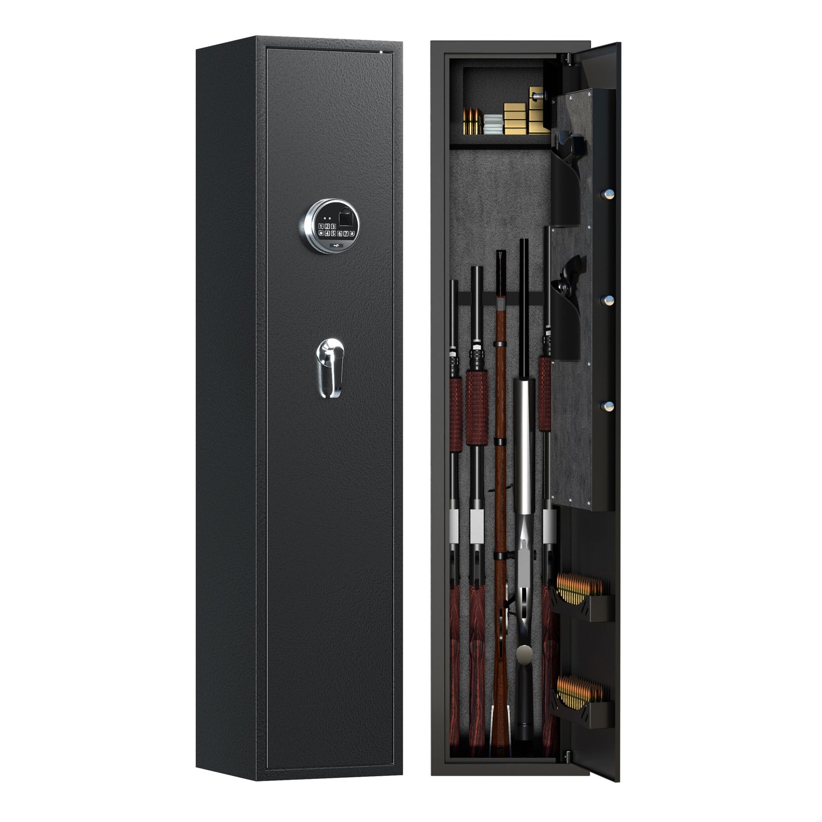 AOBABO 5-Rifle Gun Safe w/Keypad Lock, Security Cabinet Long Safes Gun Cabinet - VMInnovations