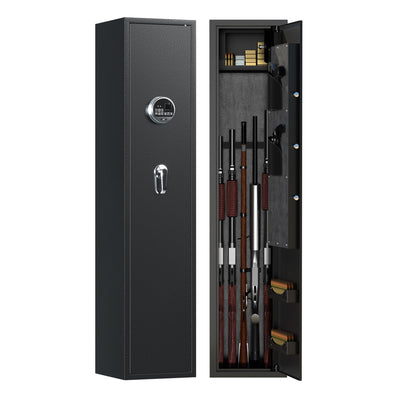AOBABO 5-Rifle Gun Safe w/Keypad Lock, Security Cabinet Long Safes Gun Cabinet - VMInnovations