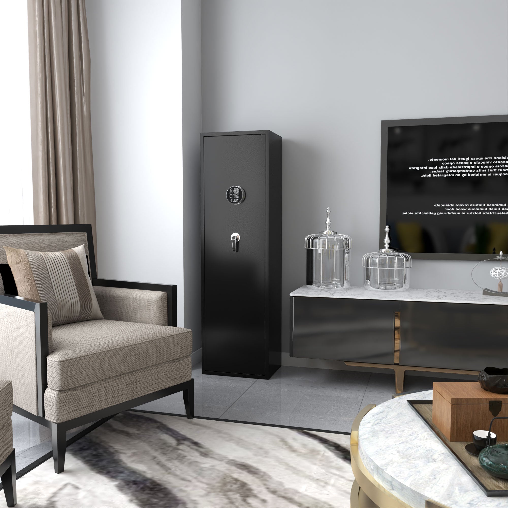 AOBABO 8-Rifle Gun Safe w/Keypad Lock, Security Long Safes Gun Cabinet (Used) - VMInnovations