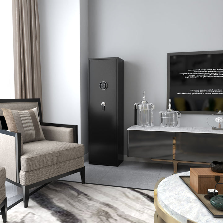 AOBABO 8-Rifle Gun Safe w/Keypad Lock, Security Long Safes Gun Cabinet (Used) - VMInnovations