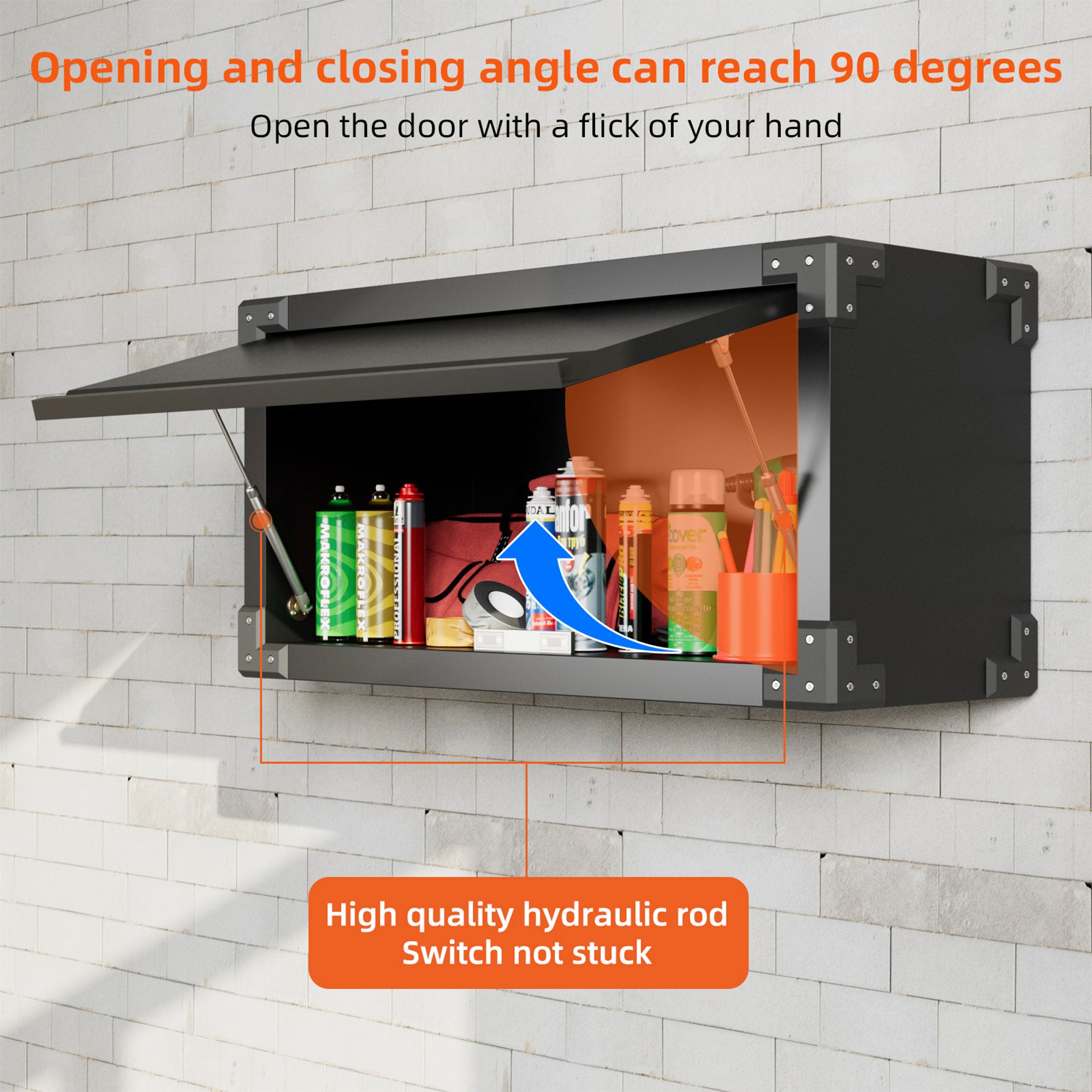 AOBABO Small Wall Mounted Metal Storage Cabinet Organizer with Flip Door, Black - VMInnovations