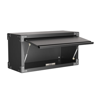 AOBABO Small Wall Mounted Metal Storage Cabinet Organizer with Flip Door, Black - VMInnovations