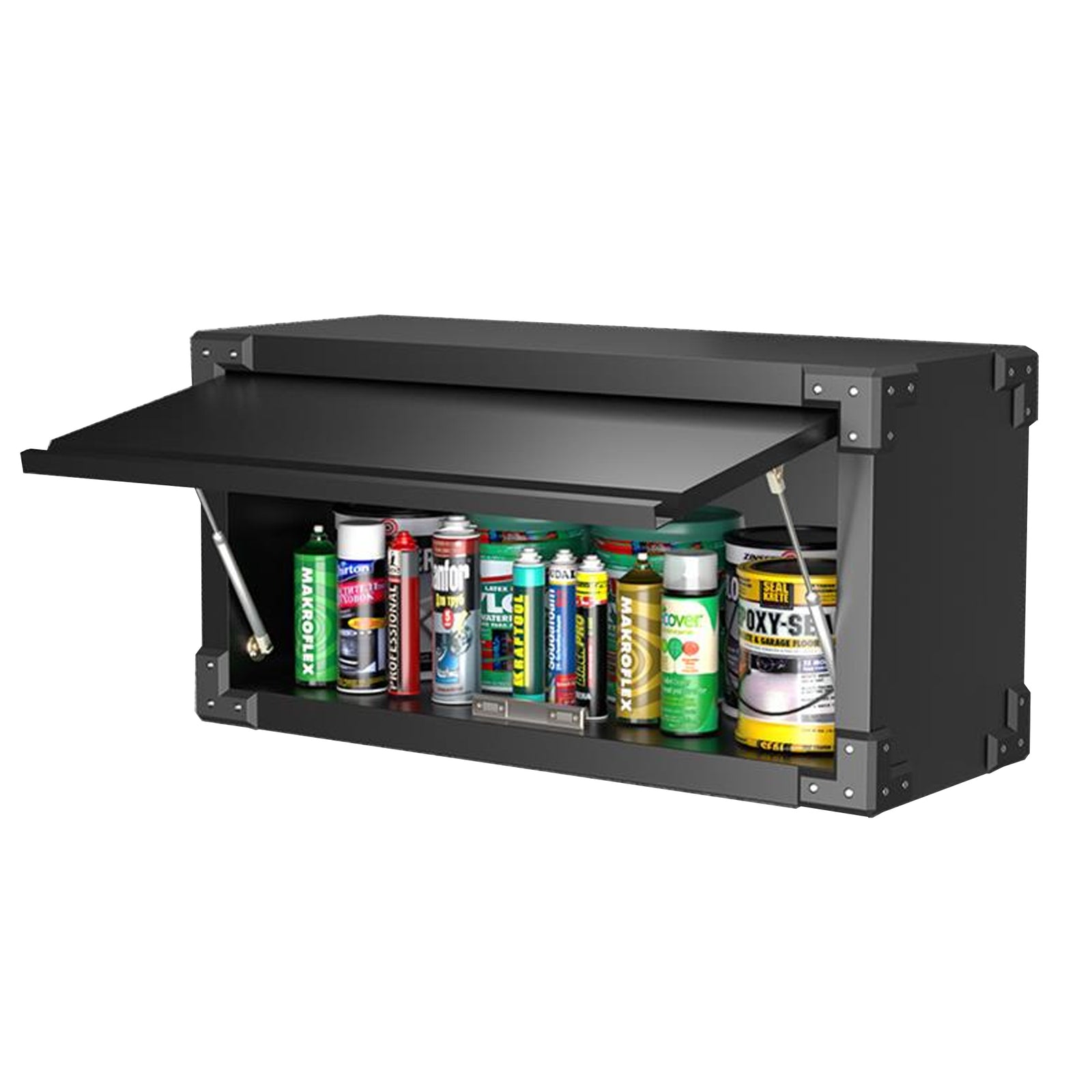 AOBABO Small Wall Mounted Metal Storage Cabinet Organizer with Flip Door, Black - VMInnovations