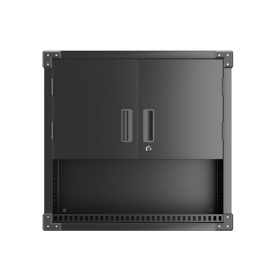 AOBABO Metal Garage Wall Mounted Cabinet w/Locking Door & Shelf, Black(Open Box) - VMInnovations