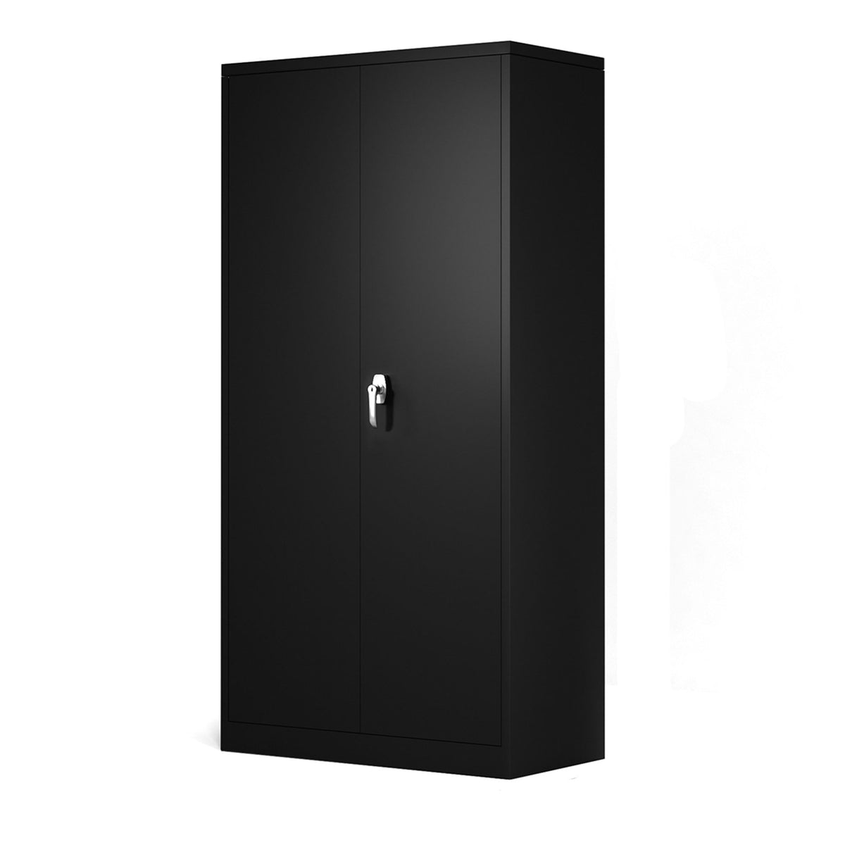 AOBABO Metal Cabinet w/3 Adjustable Shelves & 1 Cloth Rail, Black (Open Box) - VMInnovations