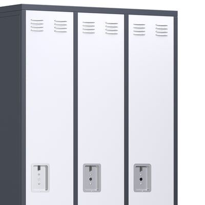 AOBABO 3 Door Steel Storage Cabinet Metal Locker for Office or Bedroom, Gray - VMInnovations