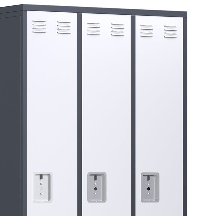 AOBABO 3 Door Steel Storage Cabinet Metal Locker for Office, Gray (Open Box) - VMInnovations