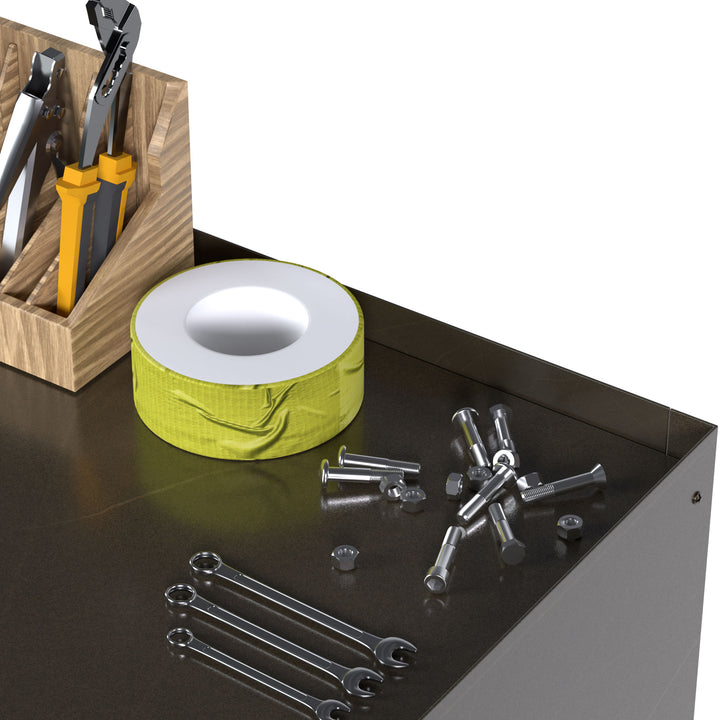 AOBABO Steel Rolling Tool Storage Chest 3 Drawer w/Wheels, Black (Open Box) - VMInnovations