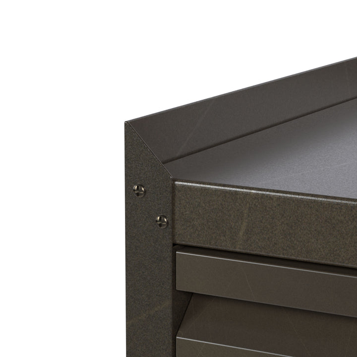 AOBABO Steel Rolling Tool Storage Chest 3 Drawer w/Wheels, Black (Open Box) - VMInnovations