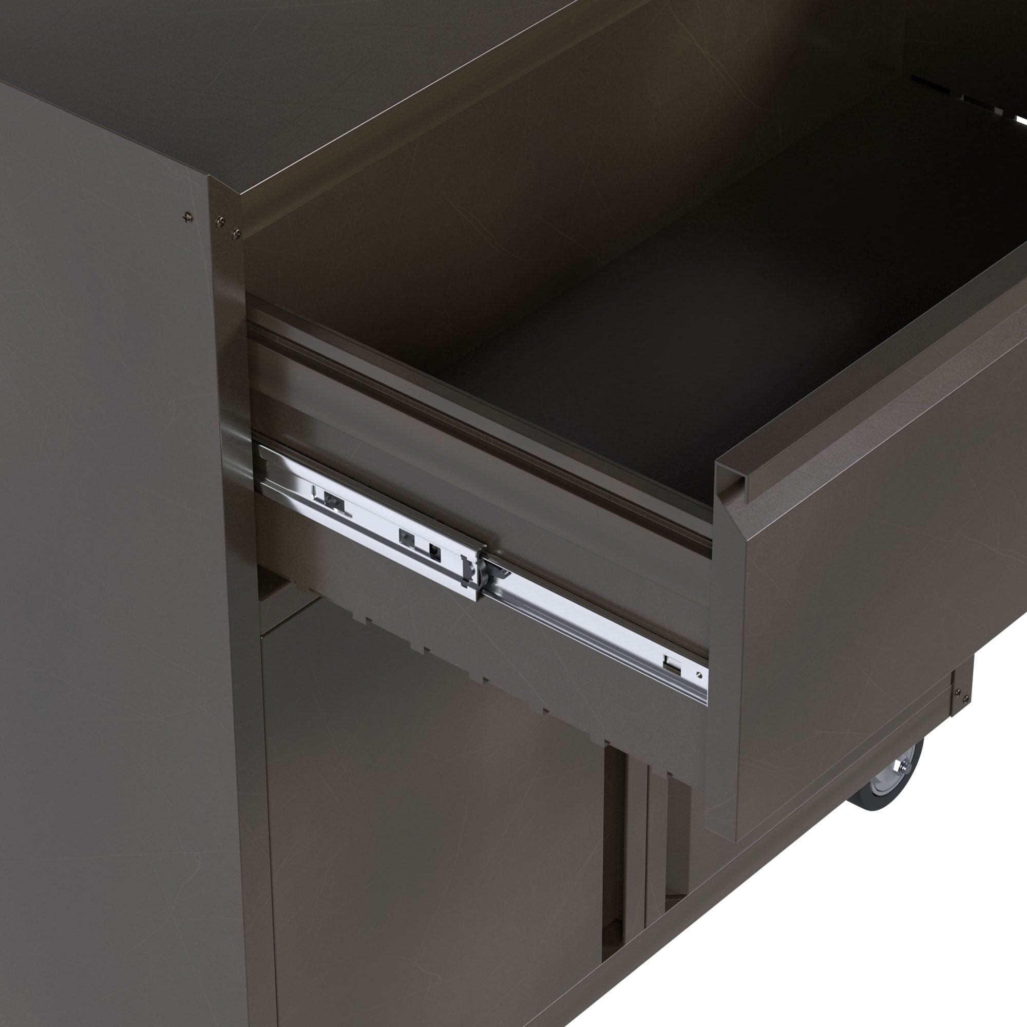 AOBABO Steel Lockable Wheeled Tool Storage Cabinet with Drawer & Shelves, Black - VMInnovations