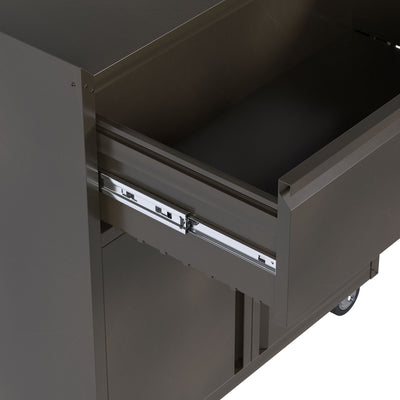 AOBABO Steel Lockable Wheeled Tool Storage Cabinet with Drawer & Shelves, Black - VMInnovations