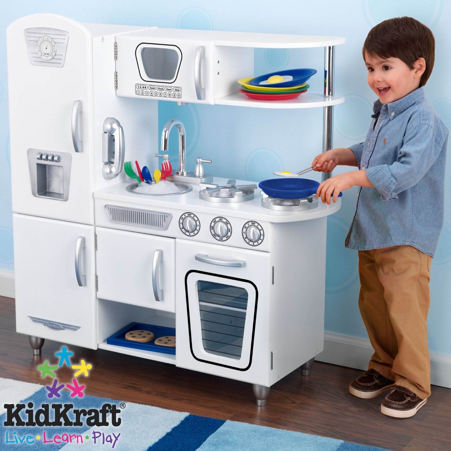 KidKraft White Vintage Kitchen Kids Pretend Play Set - Open Box