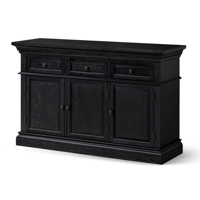 Maven Lane Theo Traditional Wooden Sideboard in Antiqued Black Finish (Open Box) - VMInnovations
