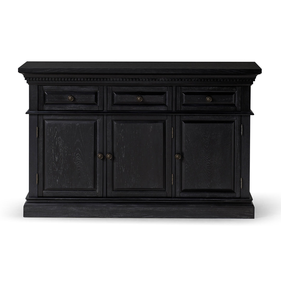 Maven Lane Theo Traditional Wooden Sideboard in Antiqued Black Finish (Open Box)