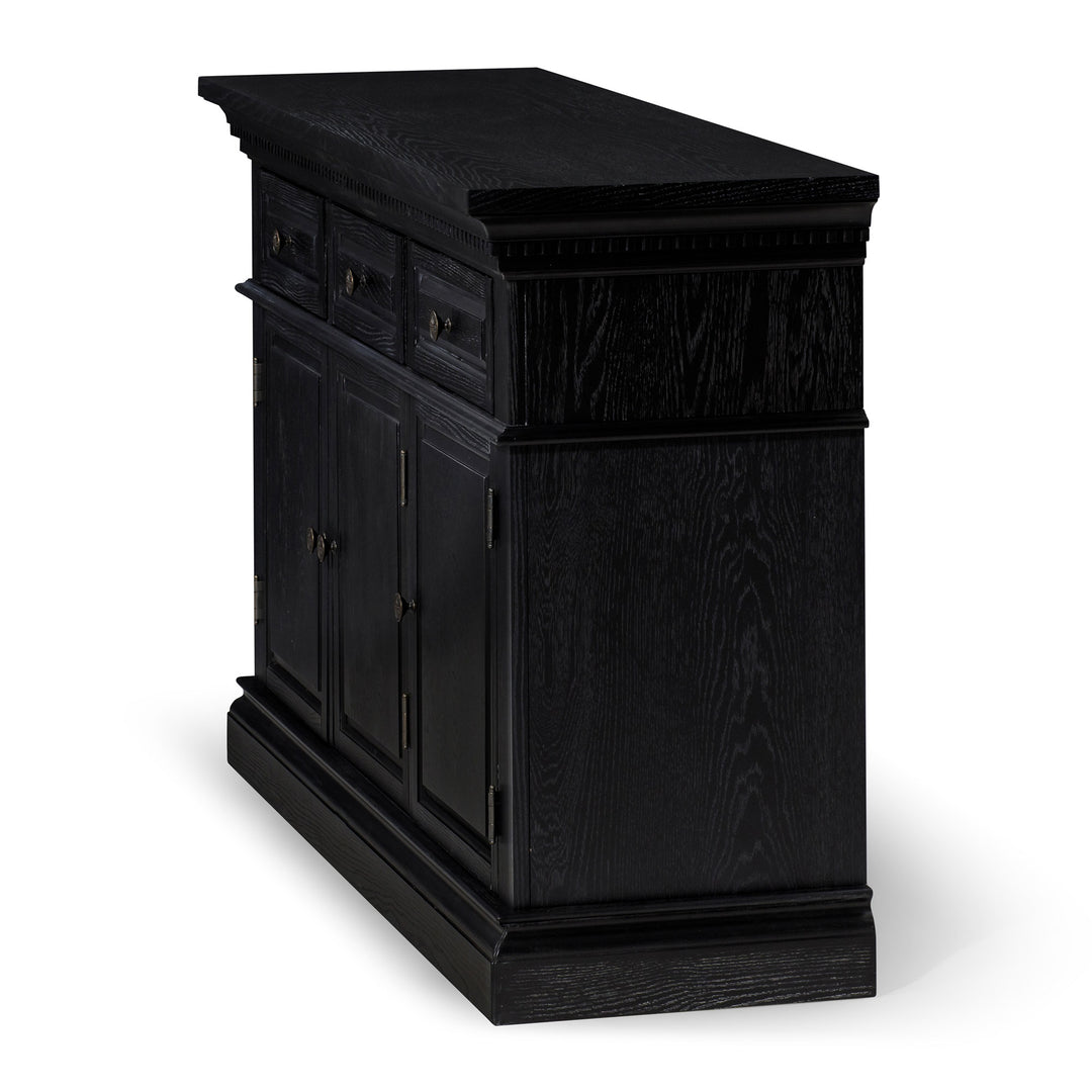 Maven Lane Theo Traditional Wooden Sideboard in Antiqued Black Finish (Open Box)