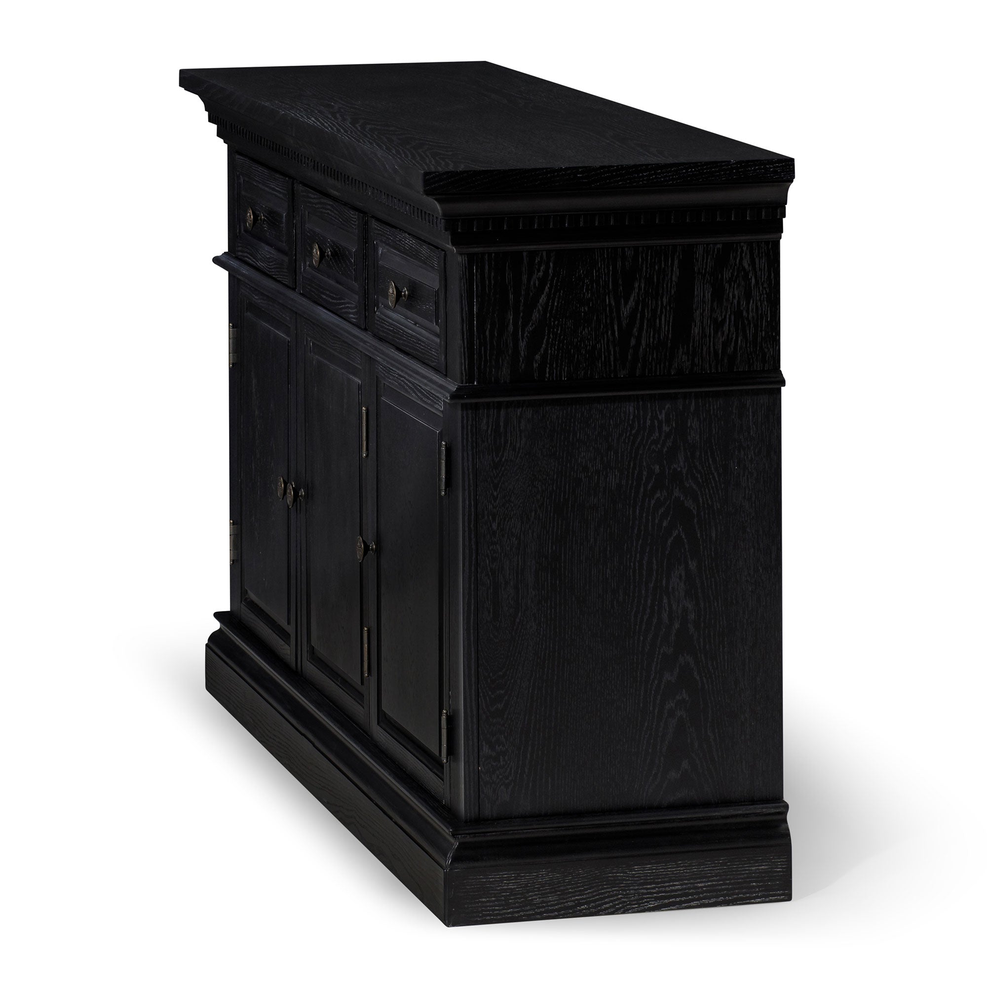 Maven Lane Theo Traditional Wooden Sideboard in Antiqued Black Finish (Open Box) - VMInnovations