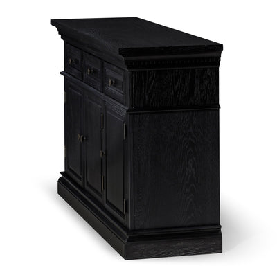 Maven Lane Theo Traditional Wooden Sideboard in Antiqued Black Finish (Open Box) - VMInnovations