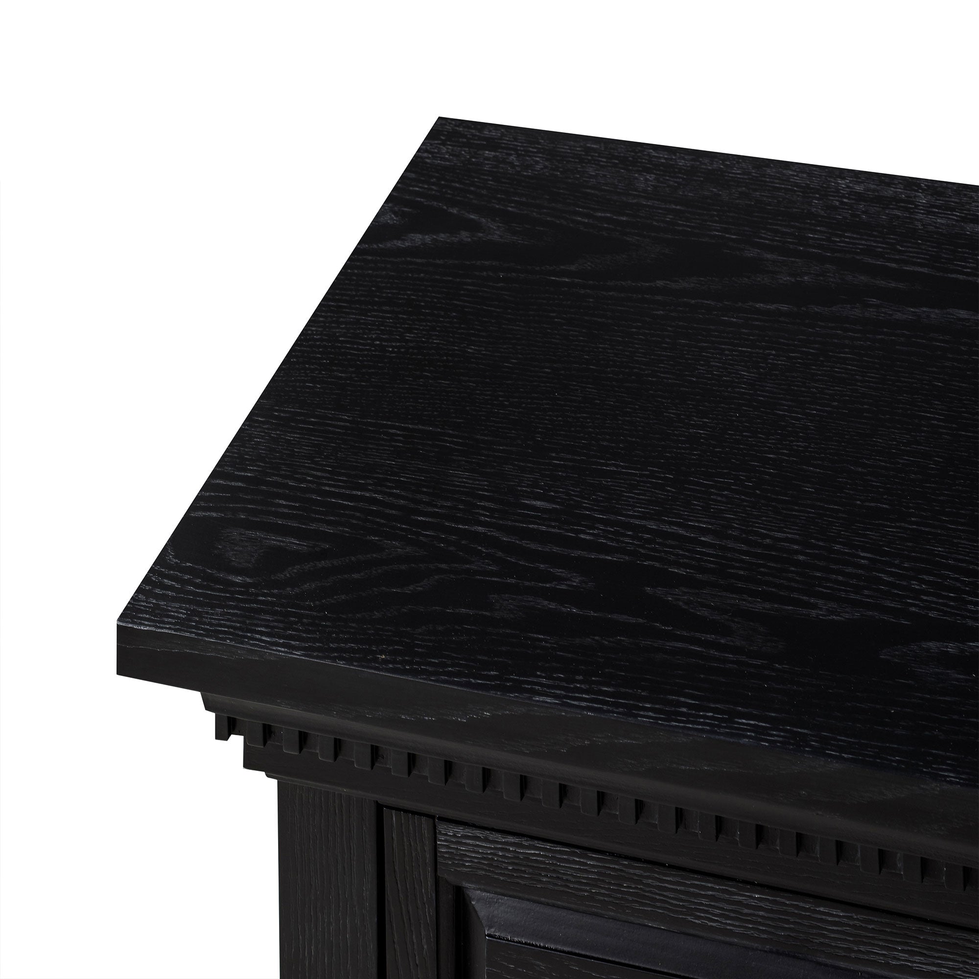 Maven Lane Theo Traditional Wooden Sideboard in Antiqued Black Finish (Open Box) - VMInnovations