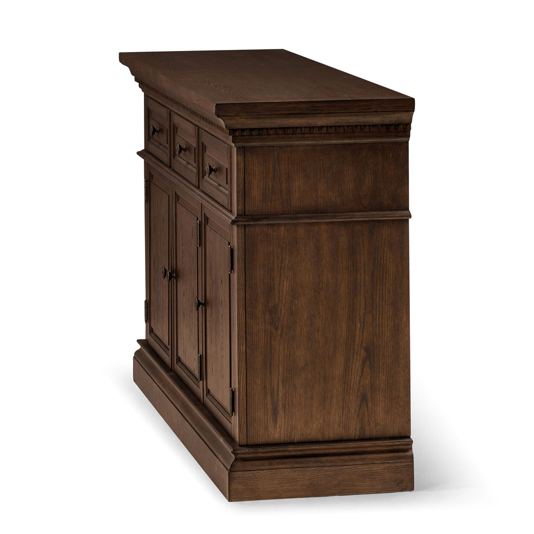 Maven Lane Theo Traditional Wooden Sideboard in Antiqued Brown Finish (Open Box) - VMInnovations