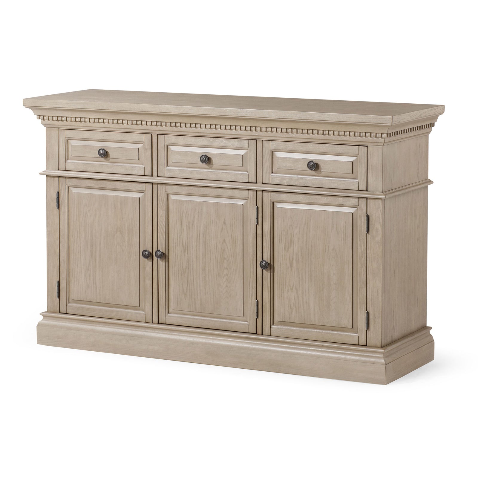 Maven Lane Theo Traditional Wooden Sideboard in Antiqued Grey Finish - VMInnovations