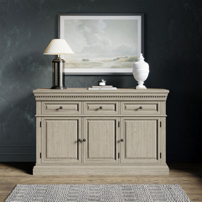 Maven Lane Theo Traditional Wooden Sideboard in Antiqued Grey Finish