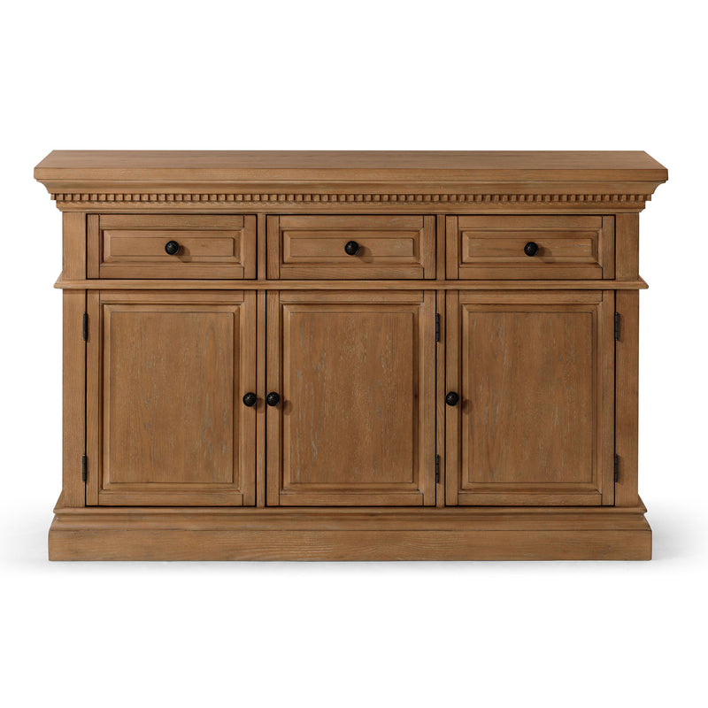 Maven Lane Theo Traditional Wooden Sideboard in Antiqued Natural Finish