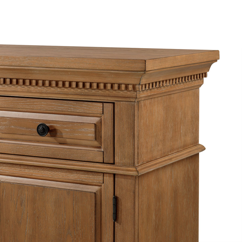 Maven Lane Theo Traditional Wooden Sideboard in Antiqued Natural Finish