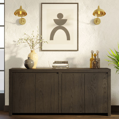 Maven Lane Iris Contemporary Wooden Sideboard in Refined Black Finish (Open Box) - VMInnovations