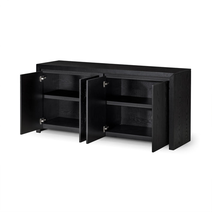 Maven Lane Iris Contemporary Wooden Sideboard in Refined Black Finish (Open Box)