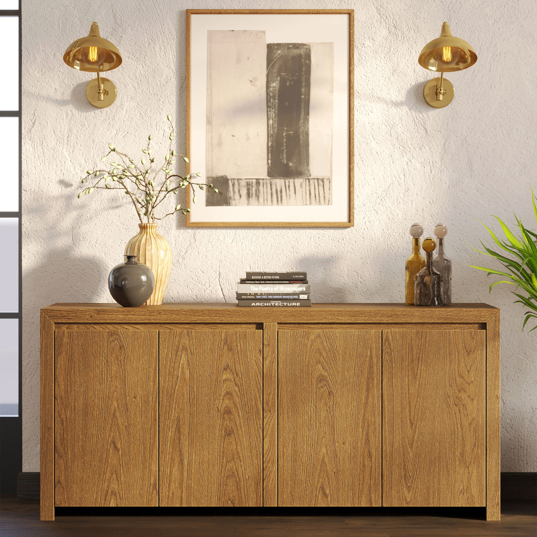 Maven Lane Iris Contemporary Wooden Sideboard in Refined Brown Finish (Open Box)