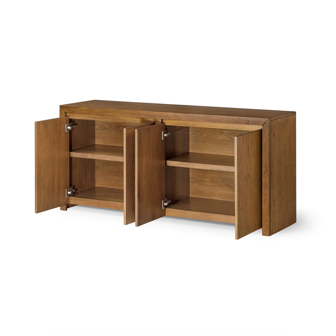 Maven Lane Iris Contemporary Wooden Sideboard in Refined Brown Finish (Open Box)