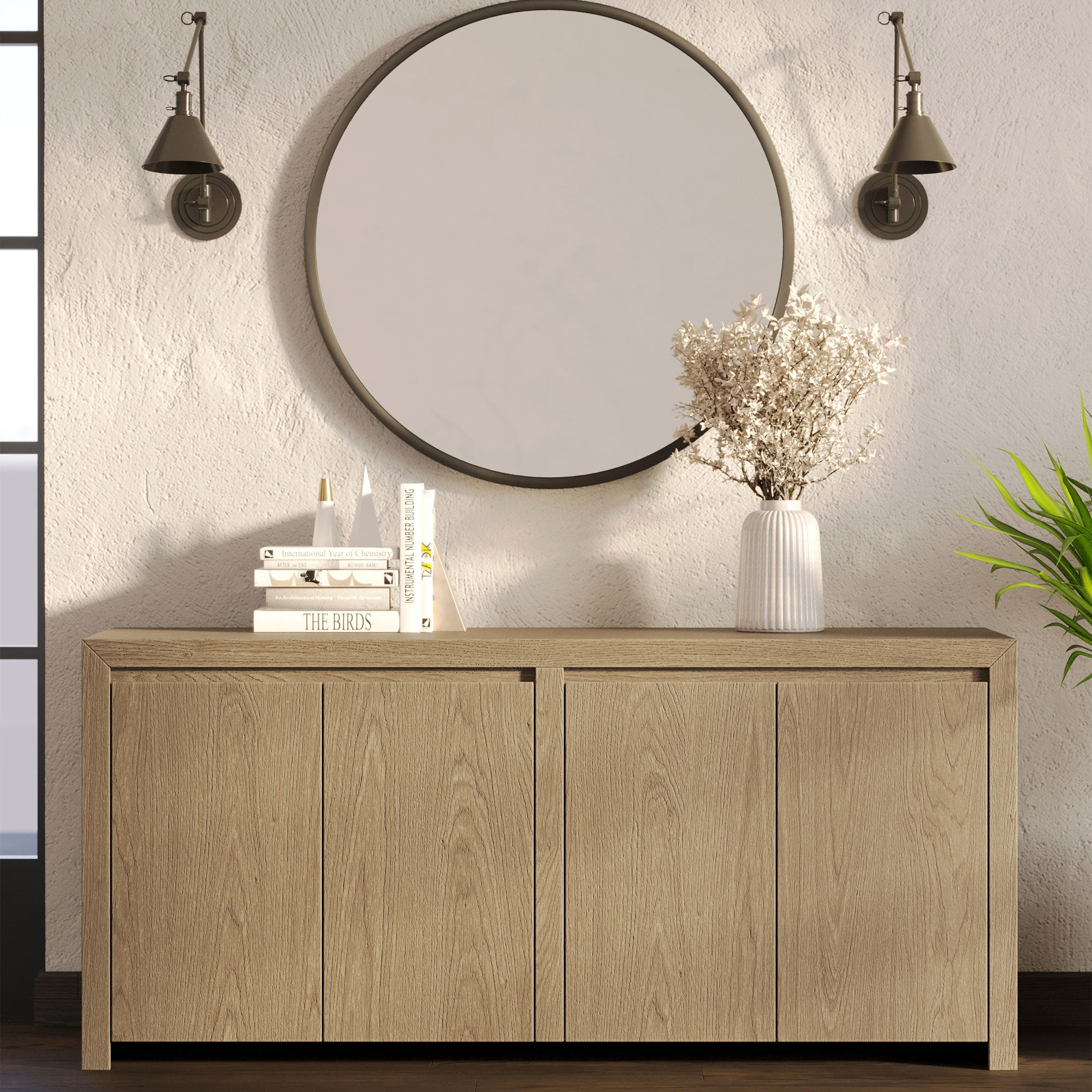 Maven Lane Iris Contemporary Wooden Sideboard in Refined Grey Finish (Open Box) - VMInnovations