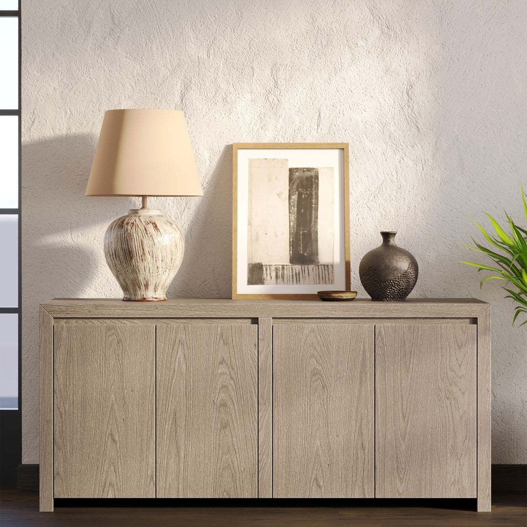 Maven Lane Iris Contemporary Wooden Sideboard in Refined White Finish (Open Box) - VMInnovations