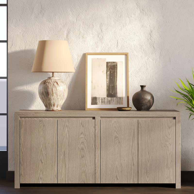 Maven Lane Iris Contemporary Wooden Sideboard in Refined White Finish