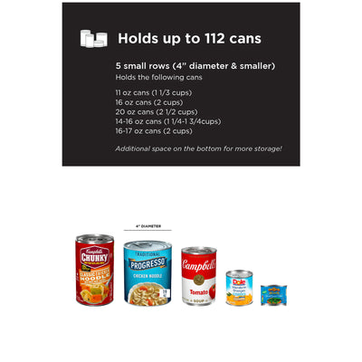 Shelf Reliance Maximizer Small Can Rotation Organizer Supports Up To 390 Cans - VMInnovations