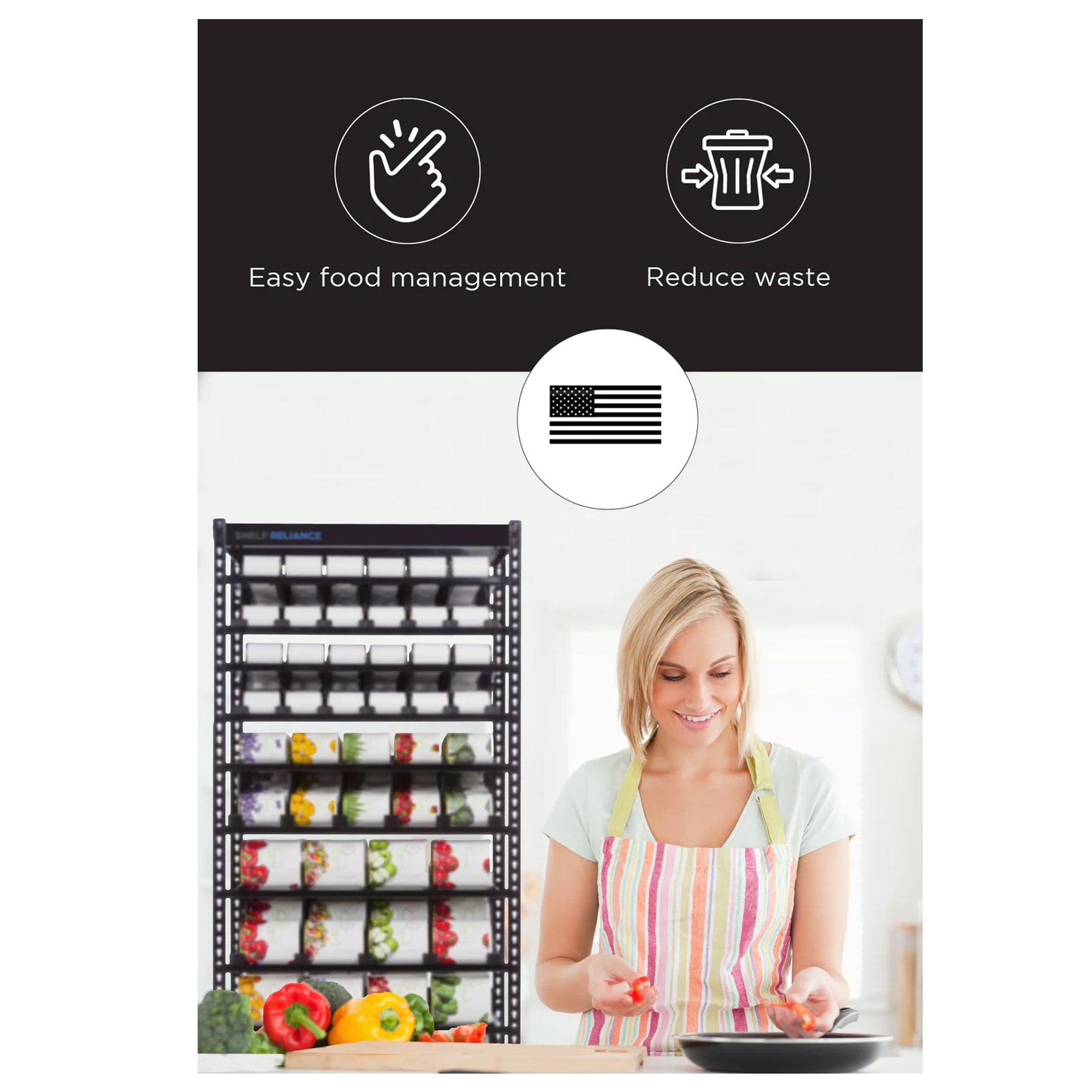 Shelf Reliance Maximizer Small Can Rotation Organizer Supports Up To 390 Cans - VMInnovations