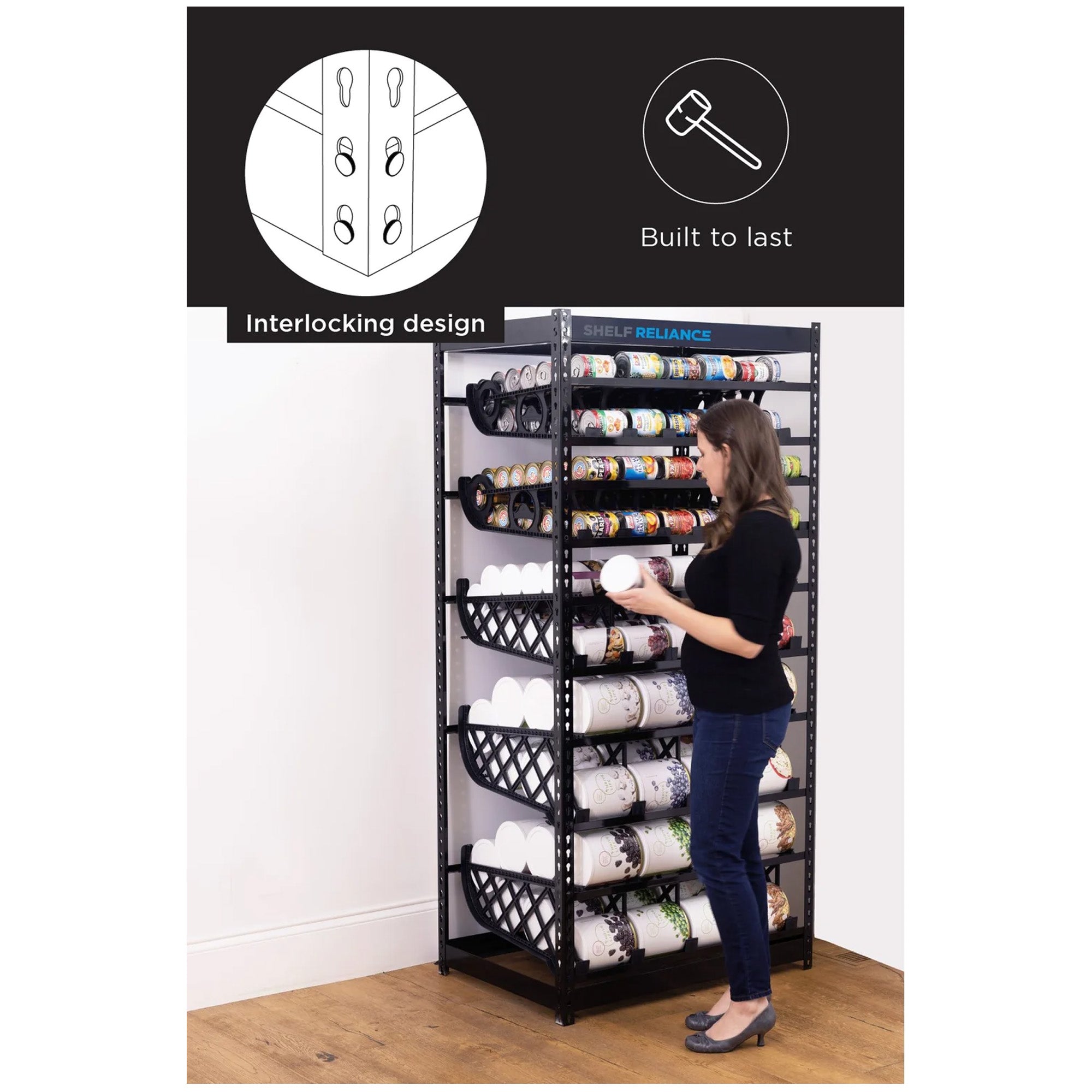 Shelf Reliance Maximizer Small Can Rotation Organizer Supports Up To 390 Cans - VMInnovations
