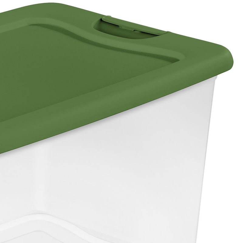 Sterilite 64 Qt Latching Plastic Holiday Storage Bin Clear Container, (6 Pack)