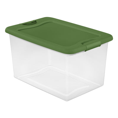 Sterilite 64 Qt Latching Plastic Holiday Storage Bin Clear Container, (12 Pack)