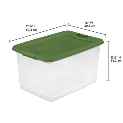 Sterilite 64 Qt Latching Plastic Holiday Storage Bin Clear Container, (18 Pack)