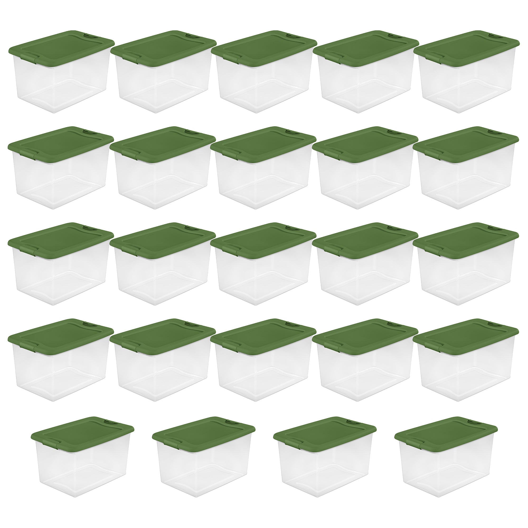 Sterilite 64 Qt Latching Plastic Holiday Storage Bin Clear Container, (24 Pack)